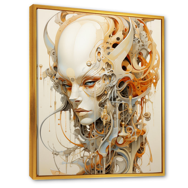 Mythical Alien Creature II, reproduction d'art sur toile, Cadre flottant doré, H 20 po x l 12 po x P 1 po