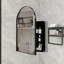 Pharmacie d'angle en métal 18,1 "x 23,6" avec miroir arqué-2035157278-2035157276
