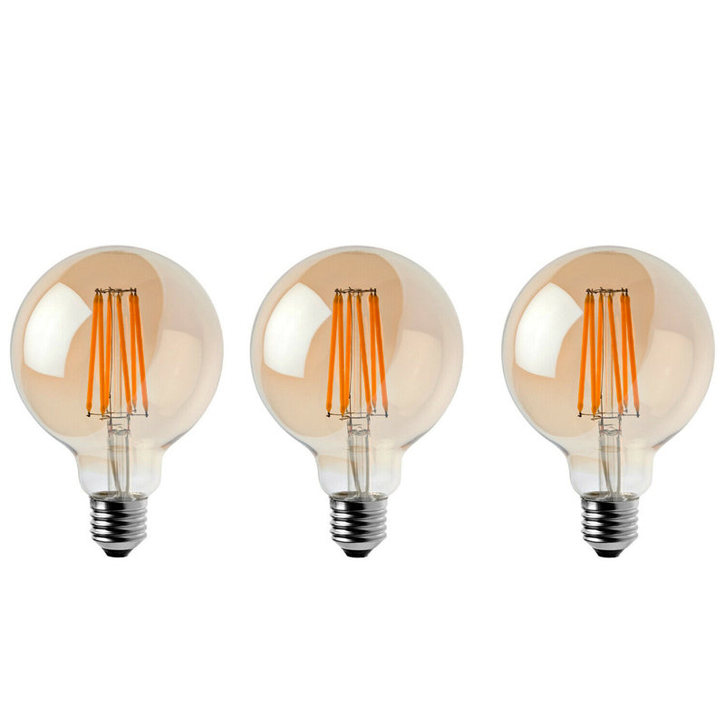 Globe 95 Dimmable LED E27 Screw Bulb 8W 3 Pack