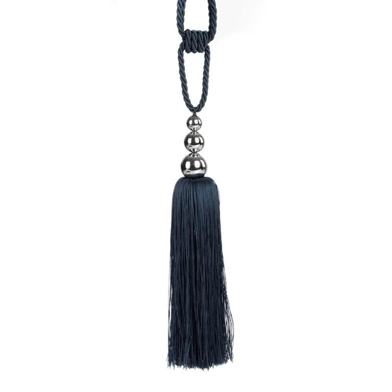 Luanna Fabric 26cm Curtain Tieback, Dark Blue