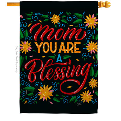 Double Sided 40 in. H x 28 in. W Polyester Mother's Day House Flag