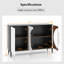 Buffet Ebern Designs avec porte en verre trempé et pieds en métal surélevés