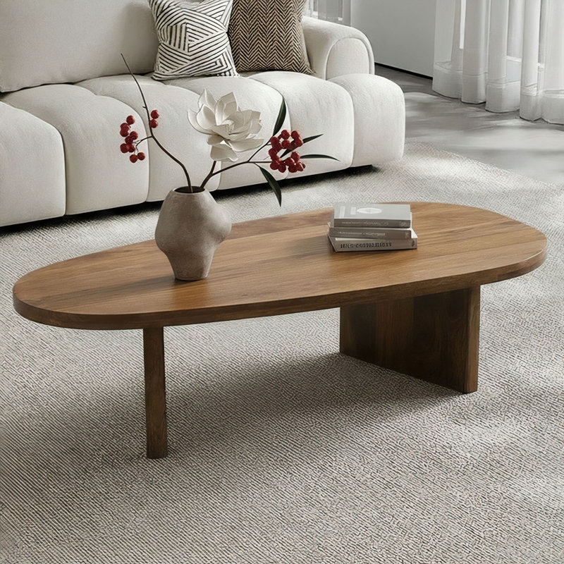 Oval Solid Mango Wood Coffee Table