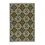 Hand-Knotted High-Quality Ivory/Green/Navy/Red Area Rug