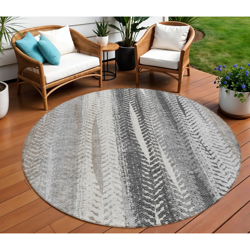 Tapis d'intérieur rond lavable ivoire 8 pi