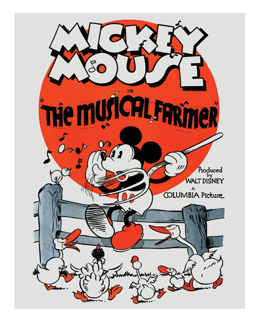 Mickey Mouse The Musical Farmer - Advertisement Print, Paper