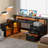 Ravleen 66'' W L-Shaped Computer Desk with Cube Shelves and Cabinet-1242565576