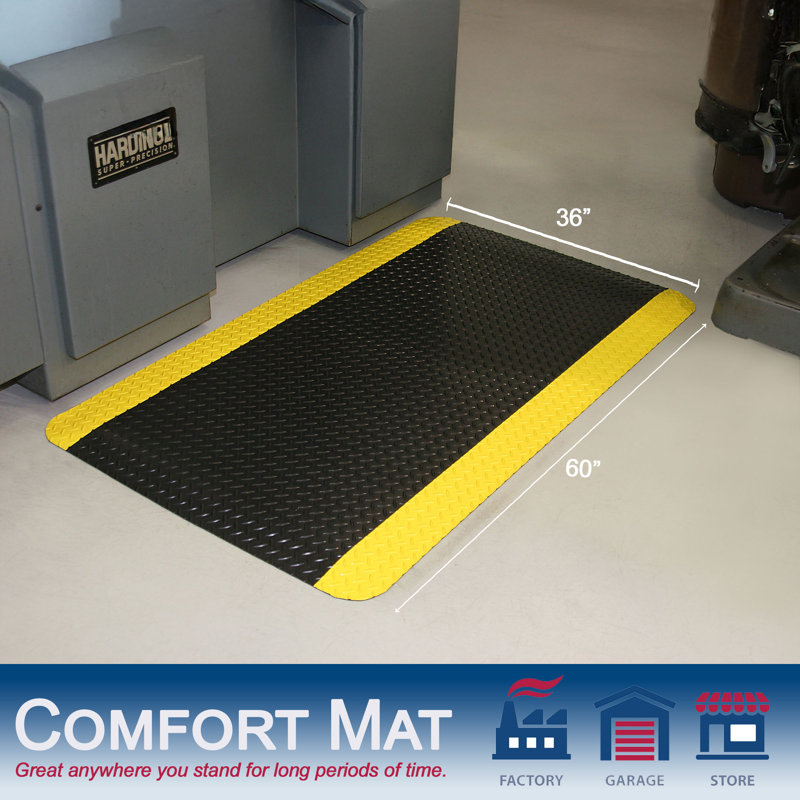 Tapis anti-fatigue diamond Venezia, Rectangle l 2 pi x L 3 pi, Noir