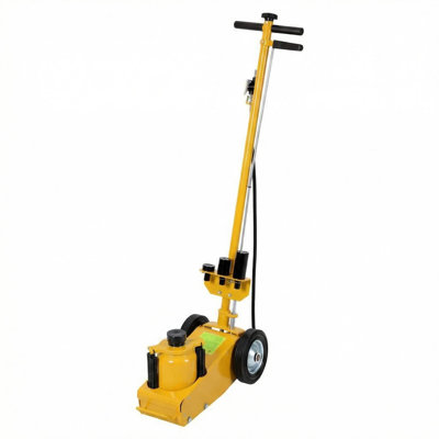 35 Ton Air Hydraulic Floor Jack, 77,000 lbs, Low Profile, 4 Adapters, Yellow