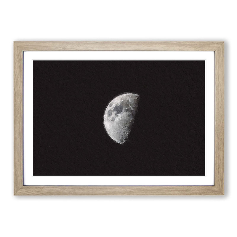 Half Moon - Picture Frame Photograph Print, 48cm H x 65cm W x 2cm D, Oak Framed