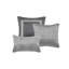 Édredon gris 7 pièces avec rayure diagonale, ensemble de literie de luxe, confort toutes saisons, coutures décoratives, taies décoratives assorties, jupe de lit de 15 pouces, coussins décoratifs pour chambre à coucher confortable, testé