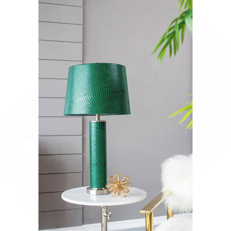 Lampe de table en cuir 14 po x 14 po x 27 po