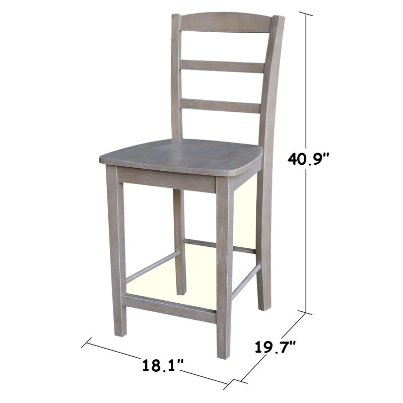 Ensemble de salle à manger à hauteur de comptoir 3 personnes Dessler, H 35,9 po x L 36 po x l 36 po, Brut / prêt à finir