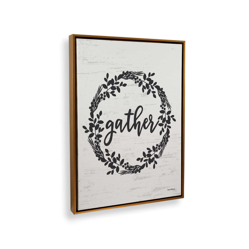 «Gather Wreath» par Art graphique, Toile avec cadre, L 18 po x H 24 po, Doré