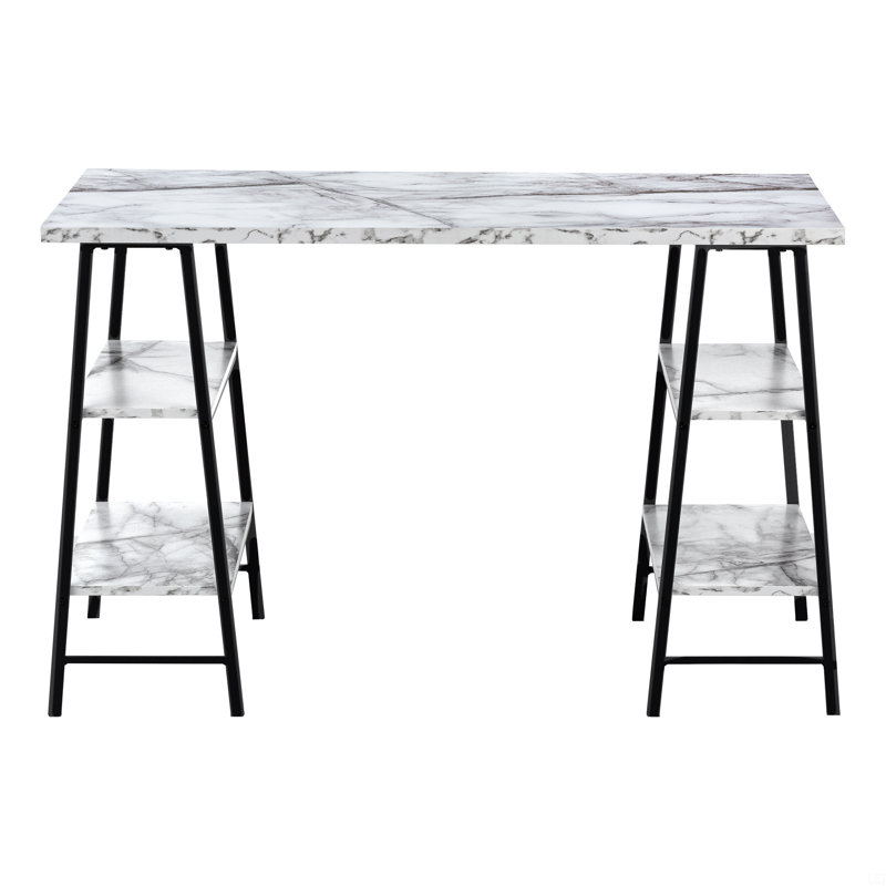 Computer Desk, Home Office, Laptop, Storage Shelves, 48"L, White
