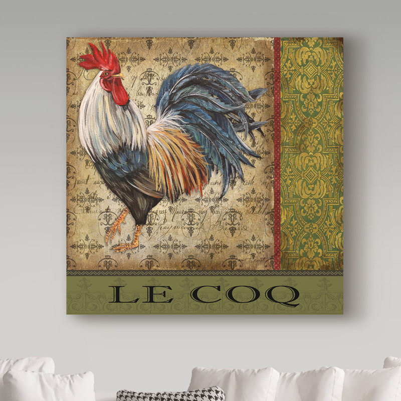 Deagen «Vintage Le Coq 2», affiche vintage sur toile tendue, H 14 po x l 14 po x P 2 po