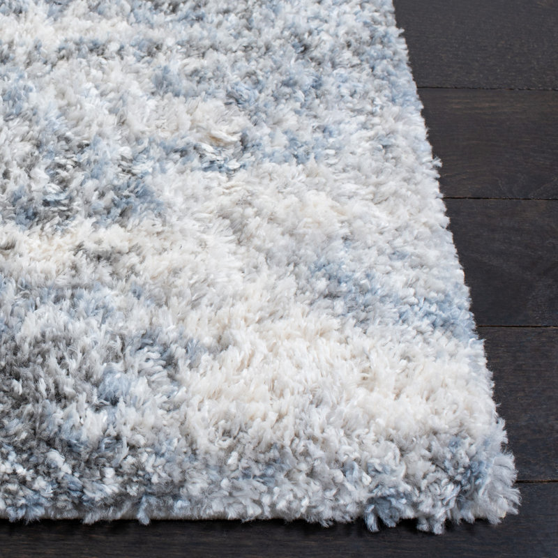 Tapis ivoire / gris / bleu Thiokk, Rond 8 pi