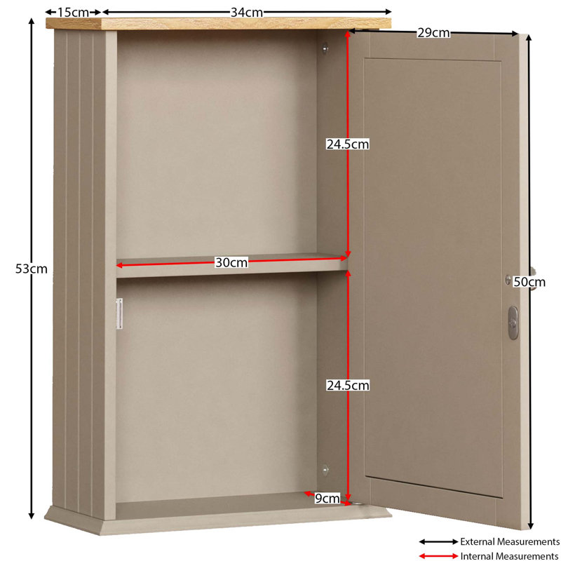 Aadhith Bathroom Cabinet, Grey/Brown