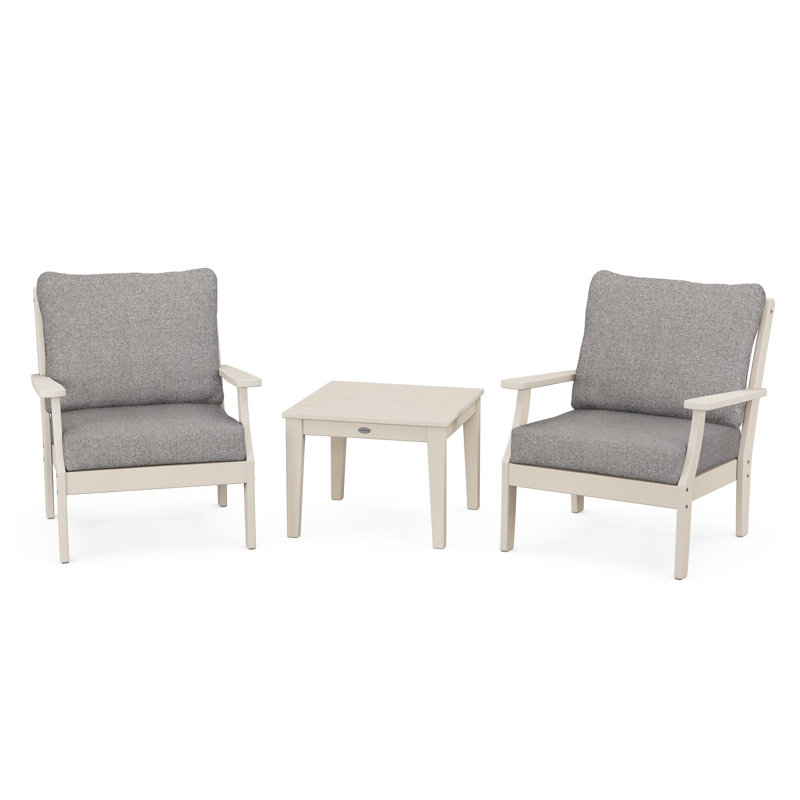 Braxton 3-Piece Deep Seating Set, Sand, Dune Burlap