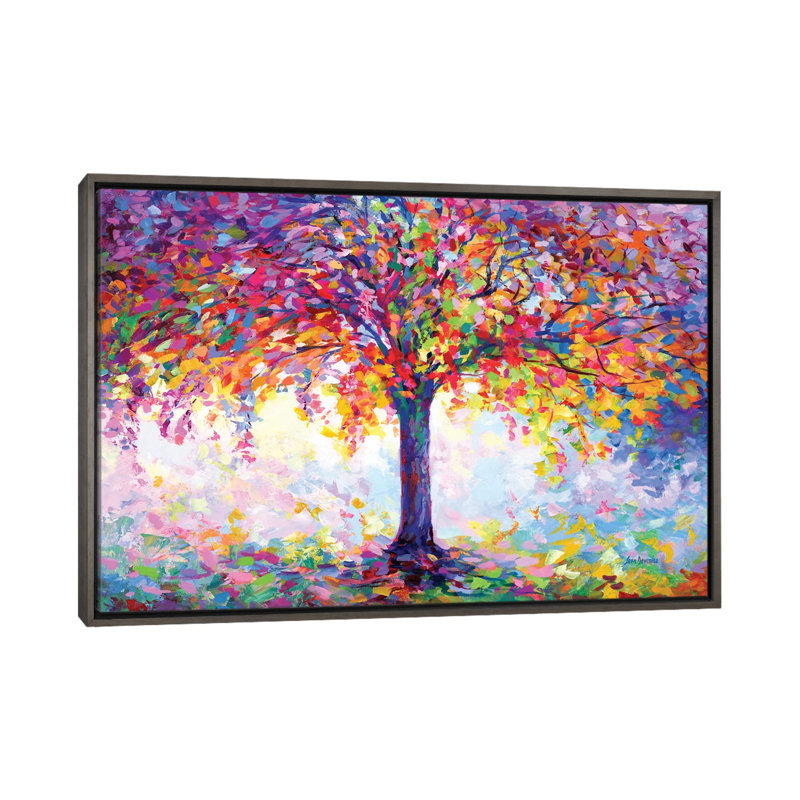 «Tree of Happiness» par Leon Devenice, Impression encadrée, H 40 po x l 60 po, Noir patiné
