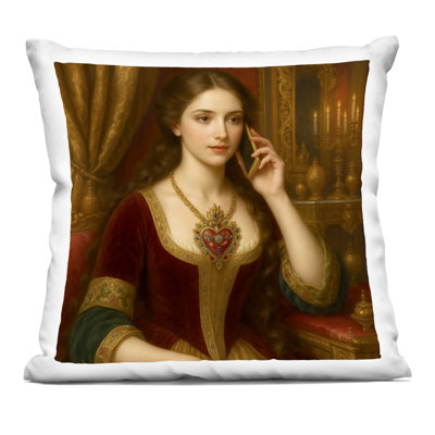 Coussin décoratif rococo avec téléphone portable, design par Grotto Studios, 18 x 7 x 18