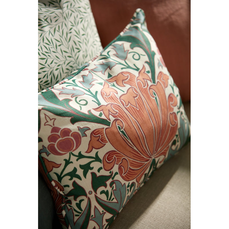 Morris & Friends Fabrics Helena Fabric, Peach/Teal