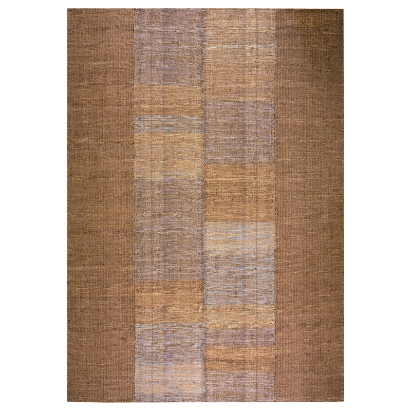 Tapis brun tissé à la main de style champêtre Fabuluos