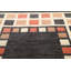 Tapis décoratif en laine de conception unique noué à la main New Age Gabbeh noir/brun/orange 6 pi 7 po x 9 pi 6 po