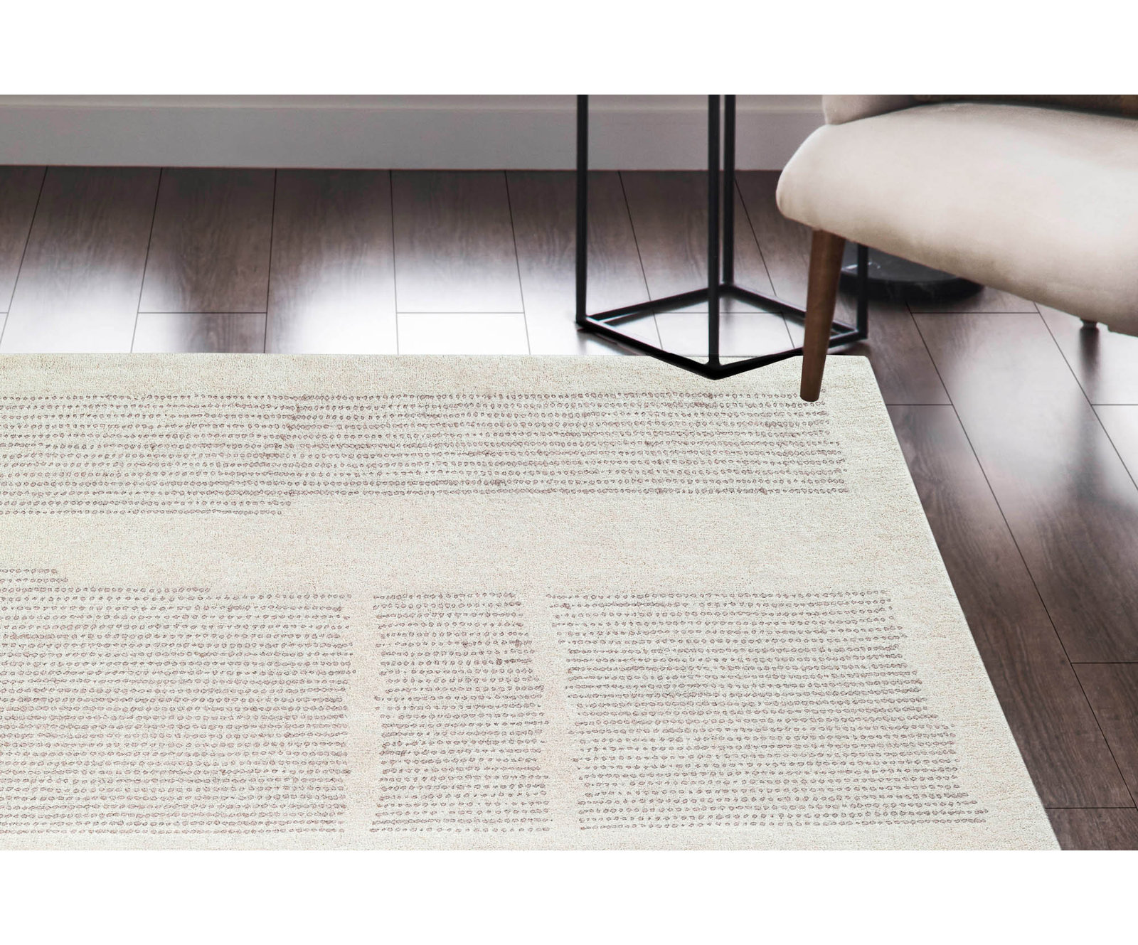 Craton Hand Tufted Wool Ivory Rug, Rectangle 2' x 3'