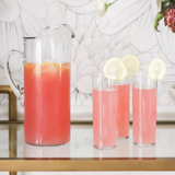 Modern Bar Libbey Boozy Brunch Entertaining Set with 6 Highball Glasses and Pitcher
