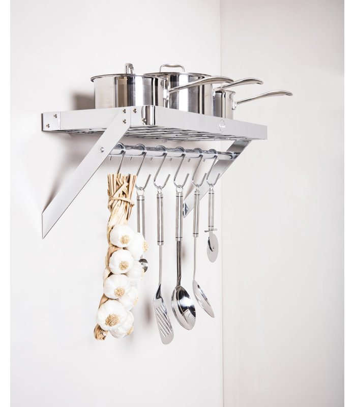 Metal Rectangle Wall Mounted Pot Rack, Small