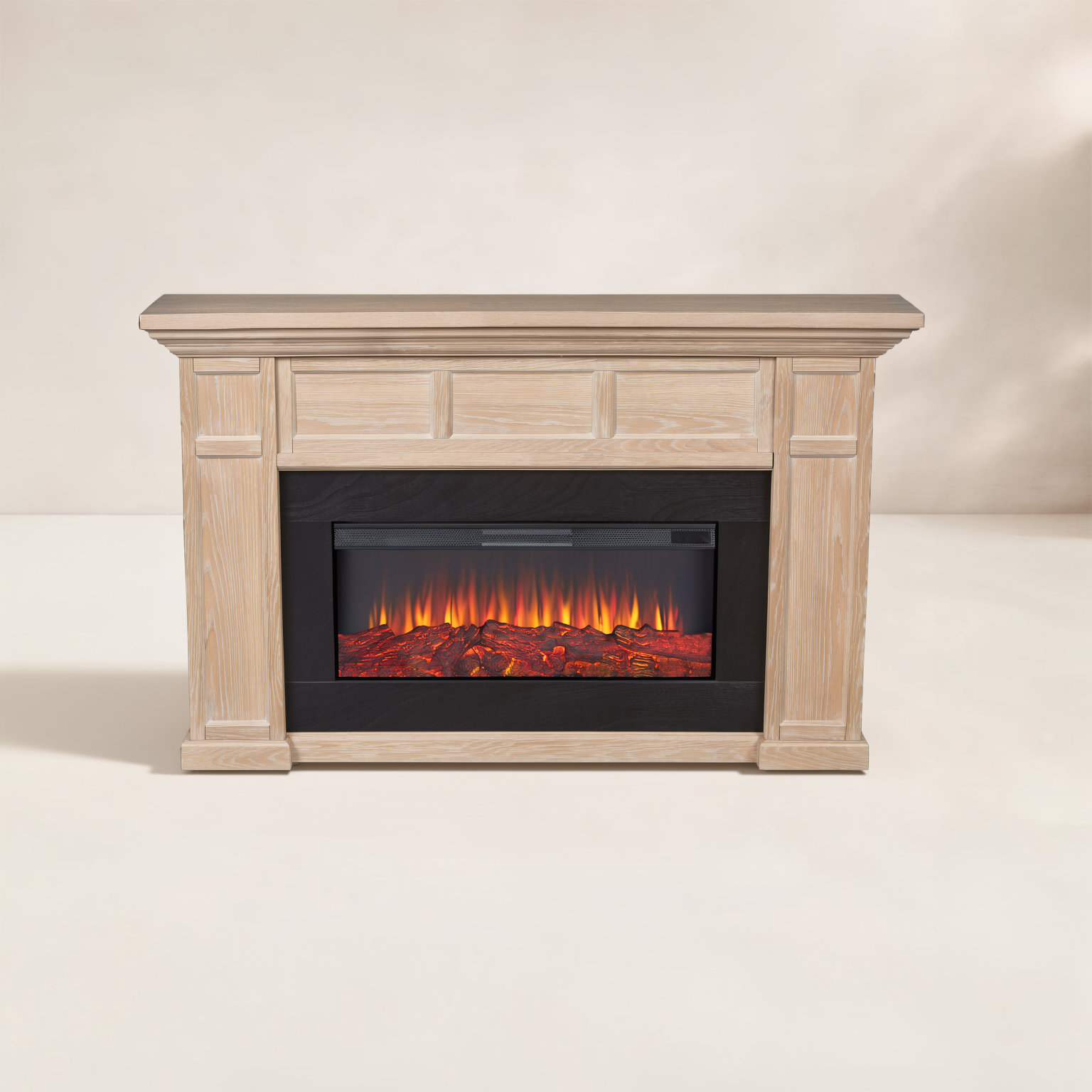 Real Flame® Alcott Electric Fireplace, White Oak, Standard