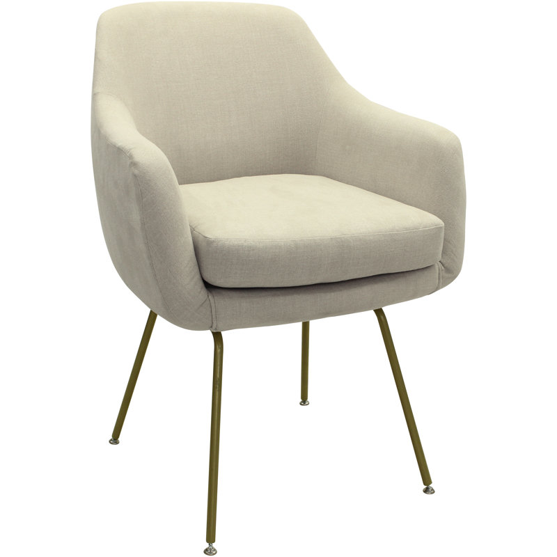 Kaif 21'' H Upholstered Armchair, Beige, Gold