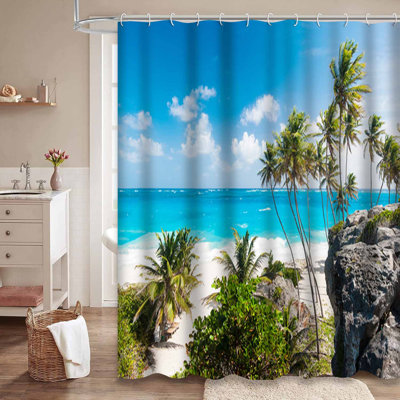 Beautiful Beaches Island Tropical Paradise Palms Hanging Turquoise Sea Wide with 12 Hooks