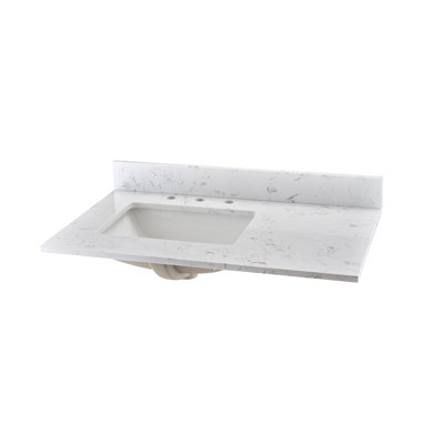 Plan de toilette simple en pierre reconstituée de 91 cm avec lavabo (base non incluse)