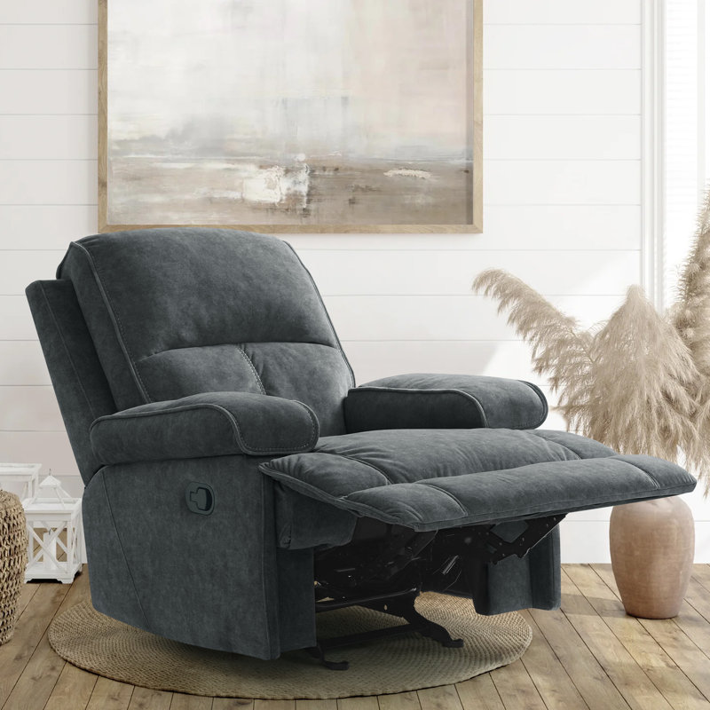 Fauteuil inclinable berçant de 36,4 po Ryse, 100 % polyester gris
