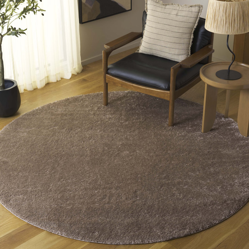 Tapis à poils longs Lachara Penelope Performance, Rond 6 pi 7 po