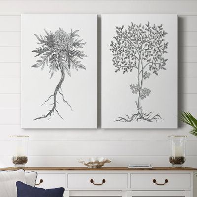 Toile tendue avec châssis de qualité supérieure noir et blanc B&W