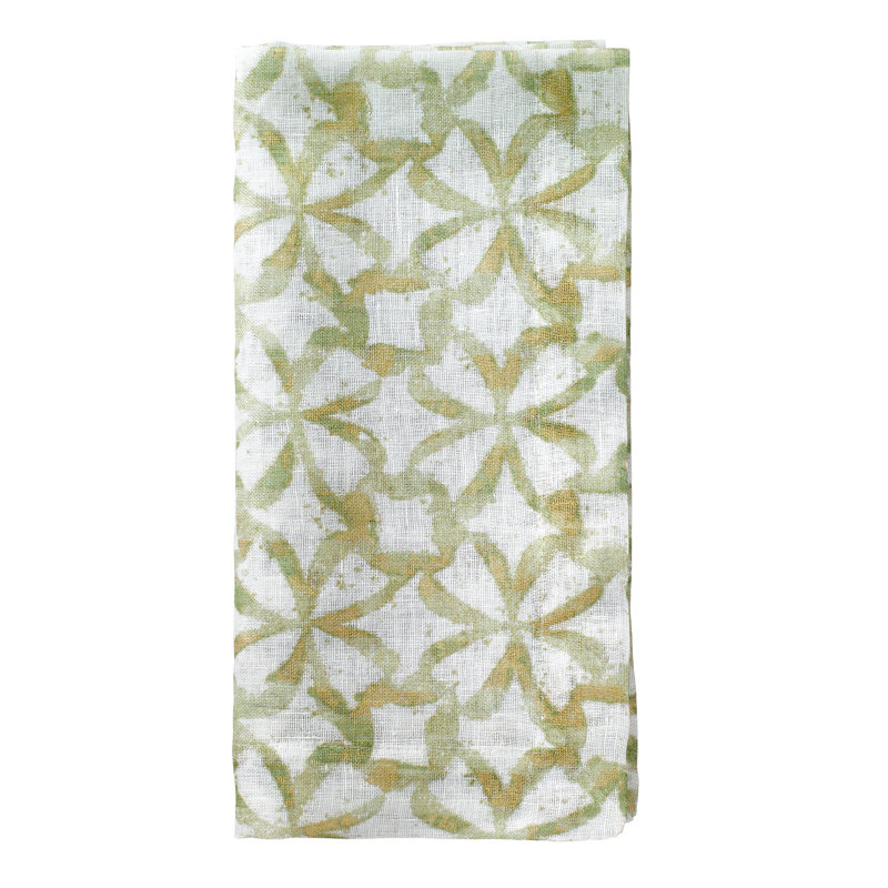 Shamrock Metallic Print Napkin, Willow