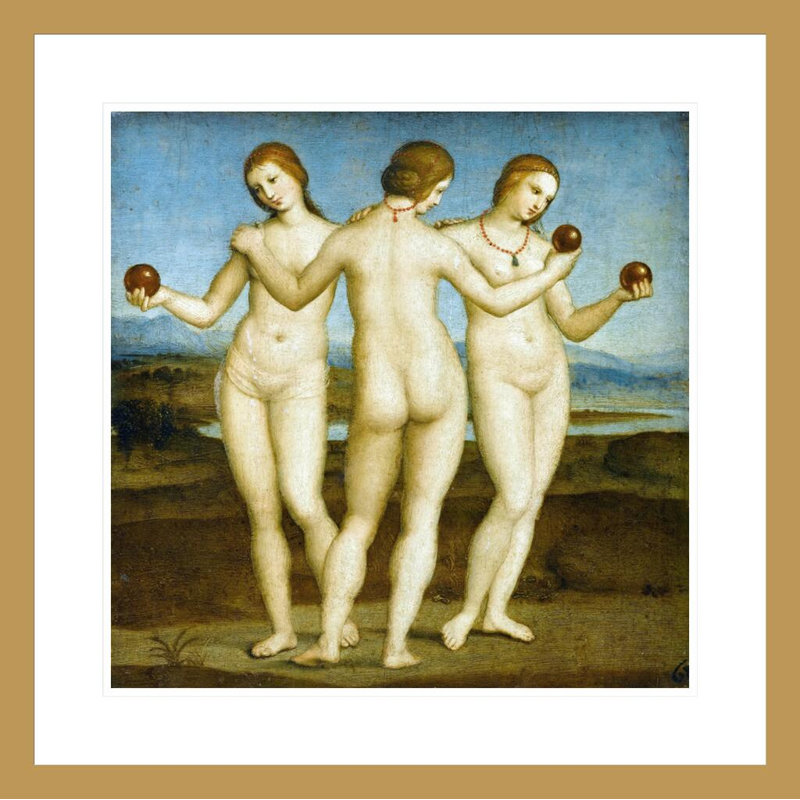 «The Three Graces» par Raphael, impression giclée sur cadre, H 23,5 po x l 23,54 po