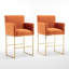 Tabouret de comptoir rembourré avec structure en métal-810599744