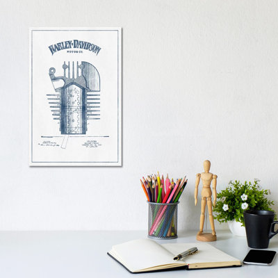 Harley-Davidson Motorcycles Cylinder by Aged Pixel - Wrapped Canvas Print