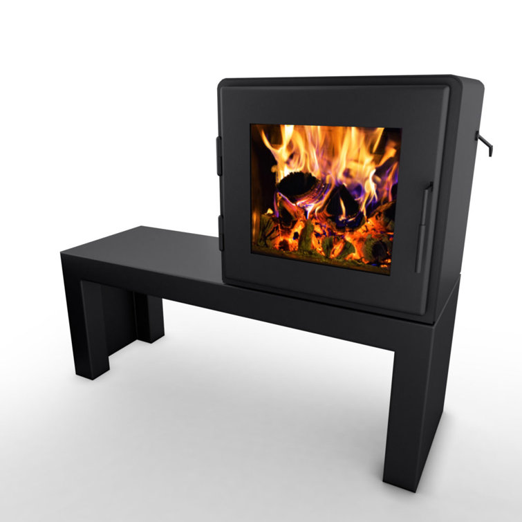Wood Fired Stove Burning Stock Photo - Download Image Now - Wood