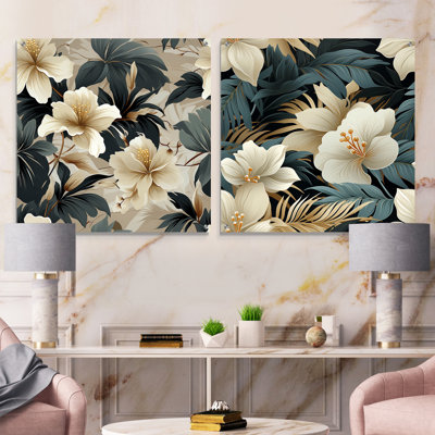 Northfields - Coastal Tropical Acrylic Wall Art Glass Set Of 2