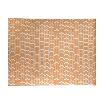Tapis à chevrons orange/gris zone