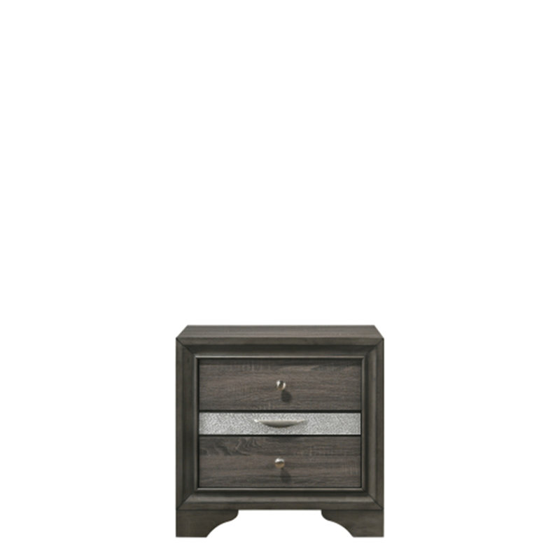 Ashtyn 3-Drawer Nightstand, Gray
