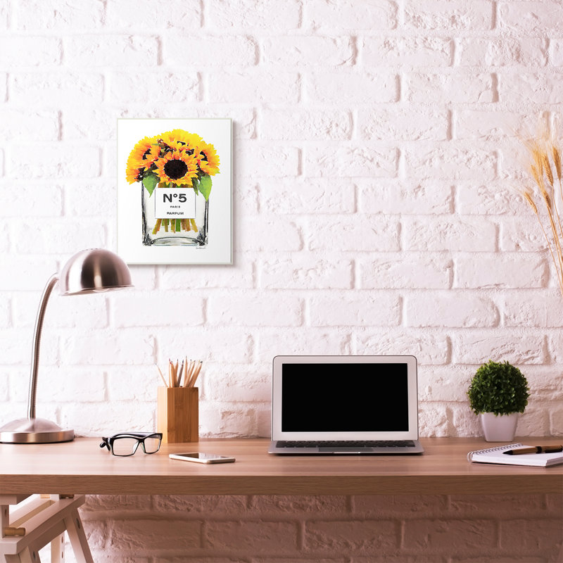 « mode motif fleur bouteille de style fleur », impression, H 19 po x l 13 po, Plaque murale