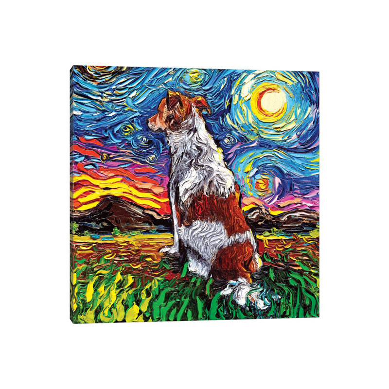 Kooikerhondje Night by Aja Trier - Wrapped Canvas Print, 66.04 cm H x 66.04 cm W x 1.91 cm D