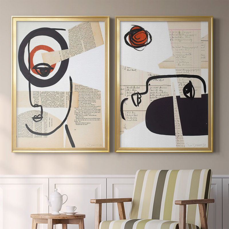 «Face of a Century I», toile encadrée de qualité supérieure - prête à être accrochée, H 36,5 po x l 53 po x P 1,25 po, Or