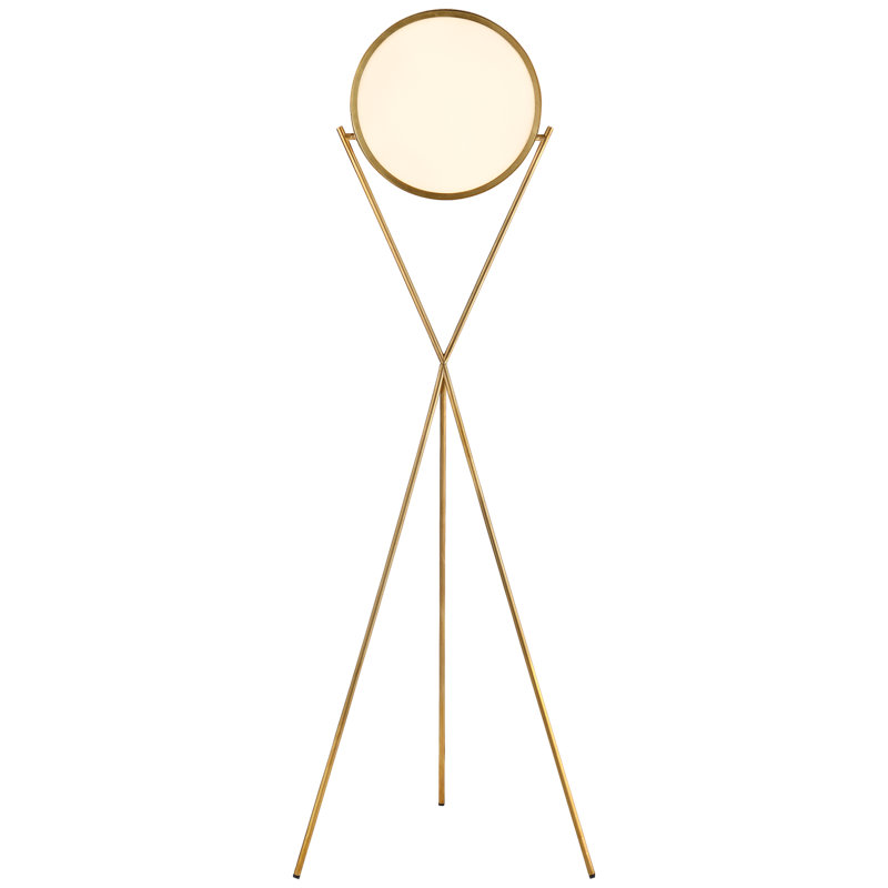 LED Tripod Floor Lamp, Natural Brass
